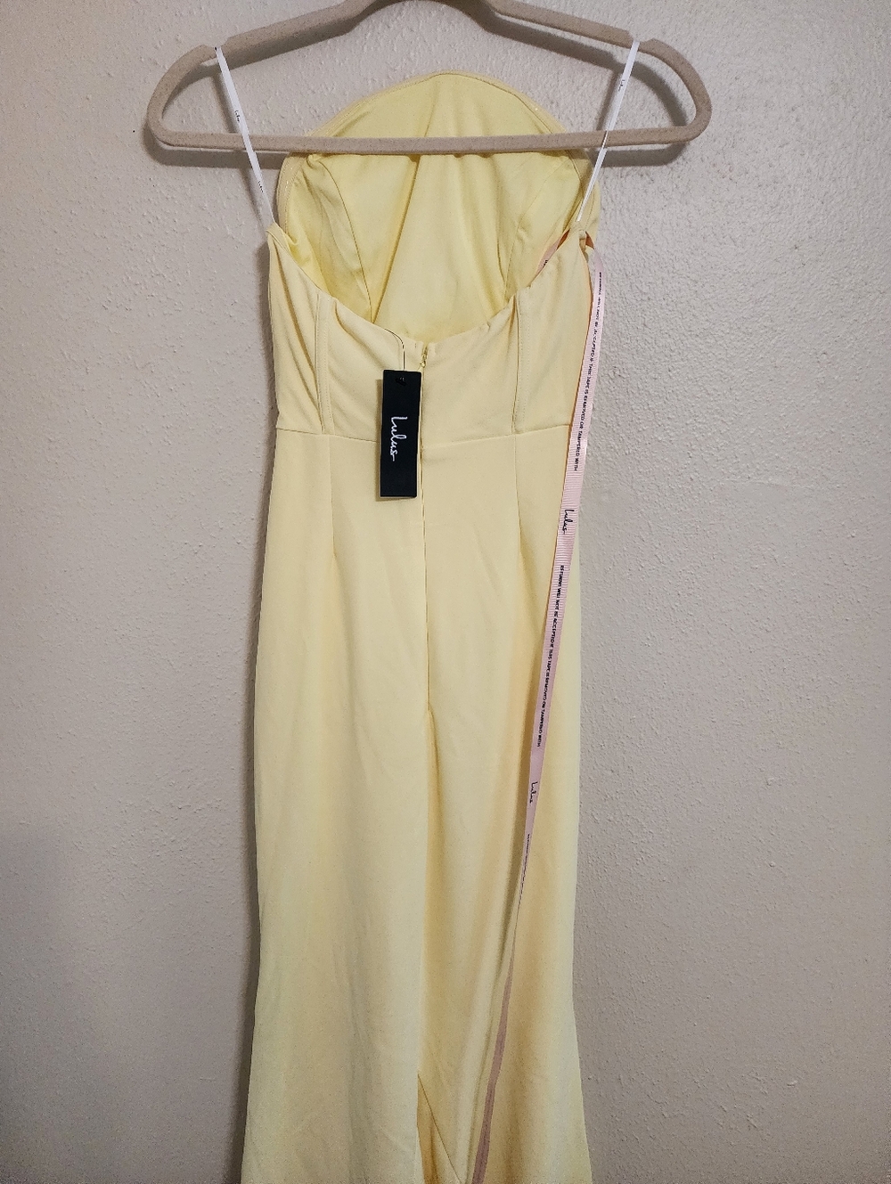 Lulus Laney Light Yellow Strapless Corset Maxi Dress S Wedding Party Prom Formal - Picture 8 of 9